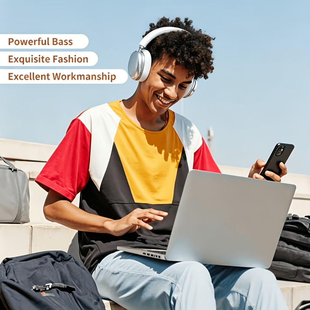 ANC Foldable Over-Ear Headphones Bluetooth 5.4 with 40H Playtime – Hi-Fi Stereo Deep Bass Active Noise Cancelling Wireless Headset with Mic for Work Travel Daily Use