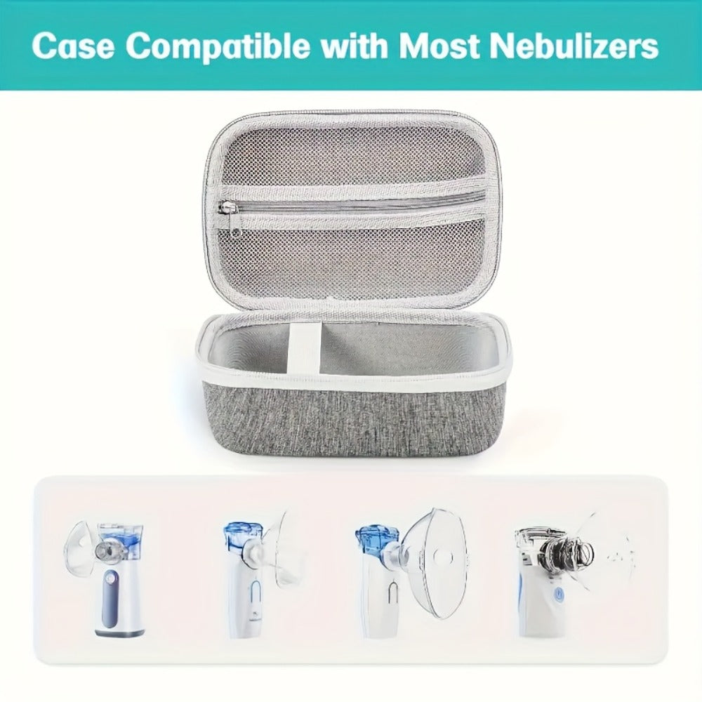 EVA Hard Shell Storage Bag Multi-Compartment Travel Case for Facial Steamer Nebulizer Humidifier Pore Vacuum Cleaner — Portable Beauty Device Organizer with Pockets White