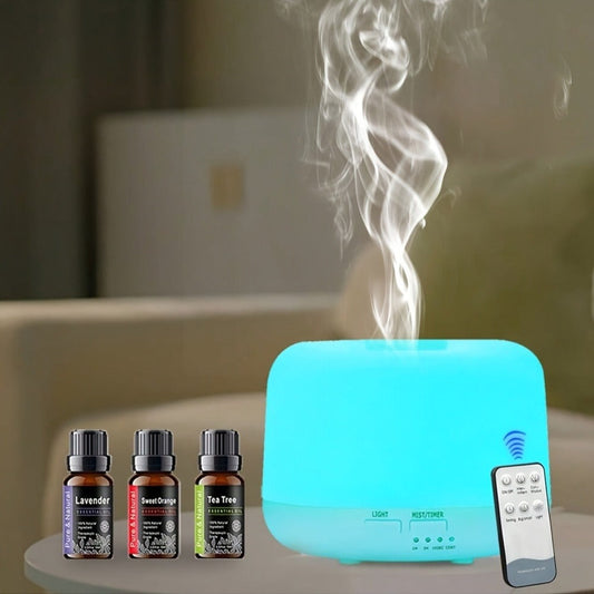Essential Oil Diffuser with 7-Color Light and Auto Shut-Off, 300 mL or 500 mL