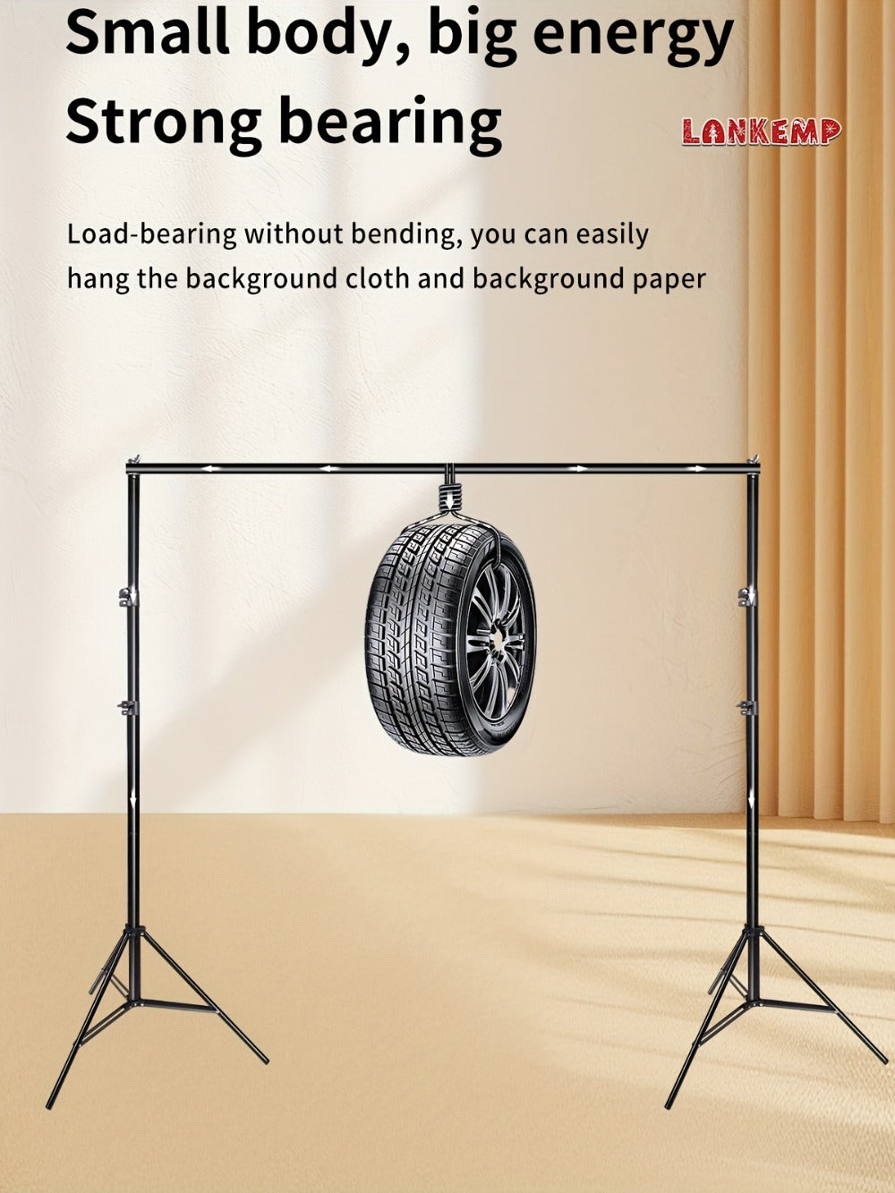 Photography Backdrop Kit 6.6x6.6 Ft 2x2M with 4 Clips for Weddings Parties Photo Booth Events Decoration Projection Screen Background LANKEMP