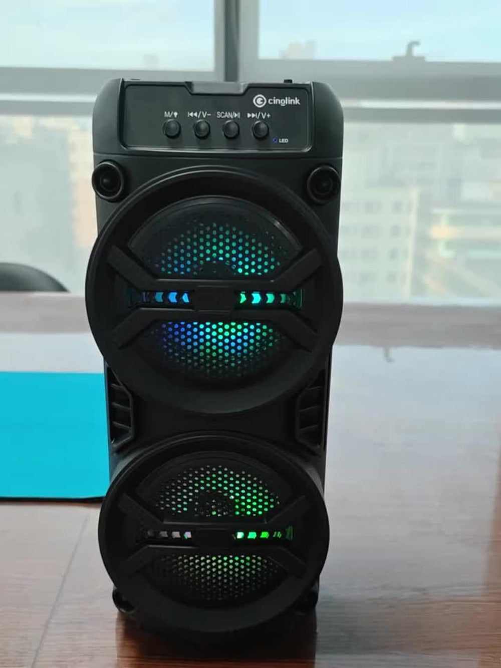 Portable Outdoor Subwoofer Bluetooth Speaker with Dual Bass Drivers, Deep Bass Stereo, TWS Pairing, USB AUX TF FM Playback, Rechargeable Battery, High-Volume Party Speaker for Indoor Outdoor Dance