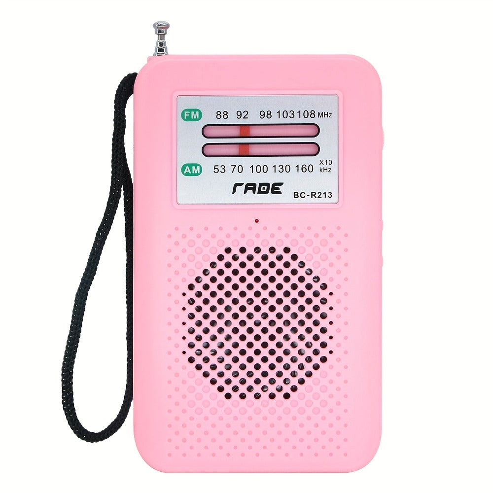 Portable AM FM Radio Battery Powered Handheld with Manual Tuner, Headphone Jack, Built-in Speaker, Adjustable Telescopic Antenna & Wrist Strap for Camping, Travel, Emergency & Outdoor Use