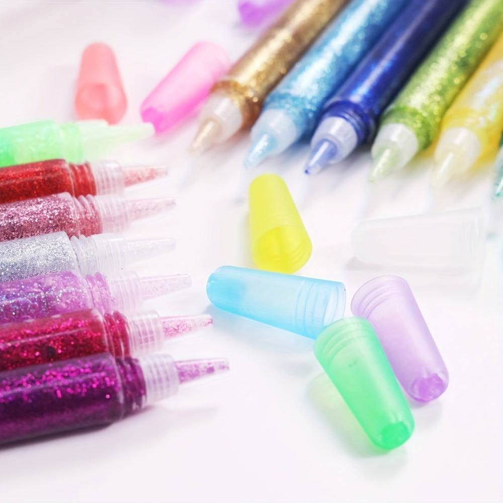 Glitter Glue Pens, 30 Count, 15 Colors, Washable Extra-Fine Gel