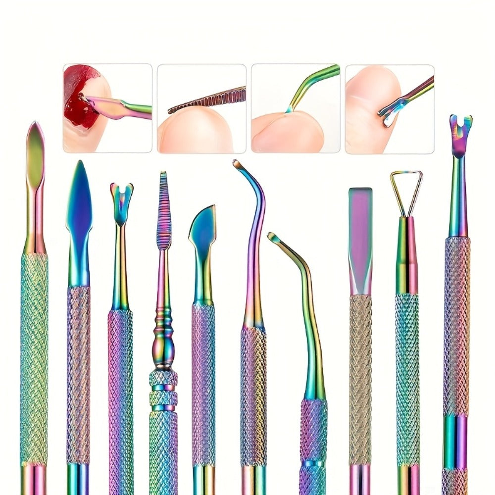 Nail Tech Kit 15pcs Professional Stainless Steel – Cuticle Nipper & Pusher Nail File Gel Polish Remover Complete Manicure Pedicure Tools with Storage Box, Salon & Home Nail Care Set Gift for Nail Technicians