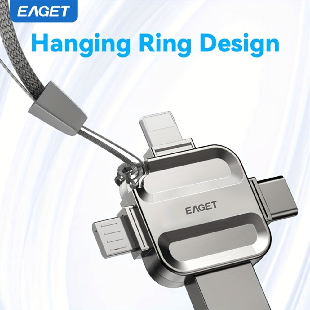 iPhone Flash Drive 4-in-1 USB Stick EAGET I50 Lightning USB-C Micro USB USB 3.0 Photo Stick for iPhone iPad Android PC Mac – 32GB 64GB 128GB 256GB Storage Expansion Memory Stick