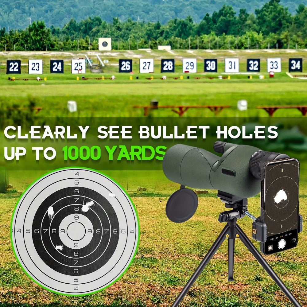 25-75x60 Spotting Scope with Tripod, Carrying Bag & Smartphone Adapter | High-Power Variable Zoom Scope for Target Shooting, Hunting, Bird Watching & Outdoor Sports – Best Gift for Dad
