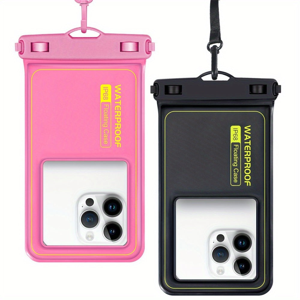 Buoyant Waterproof Phone Dry Bag 2 Pack for iPhone 16 15 14 13 12 11 Pro Max Samsung Galaxy – Float Pouch Beach Pool Water Park Kayaking Universal Fit