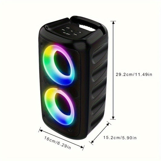 Bluetooth Speaker MOKiN KTS-1265 with Color LED Lights, Dual 3-Inch Drivers & FM Radio