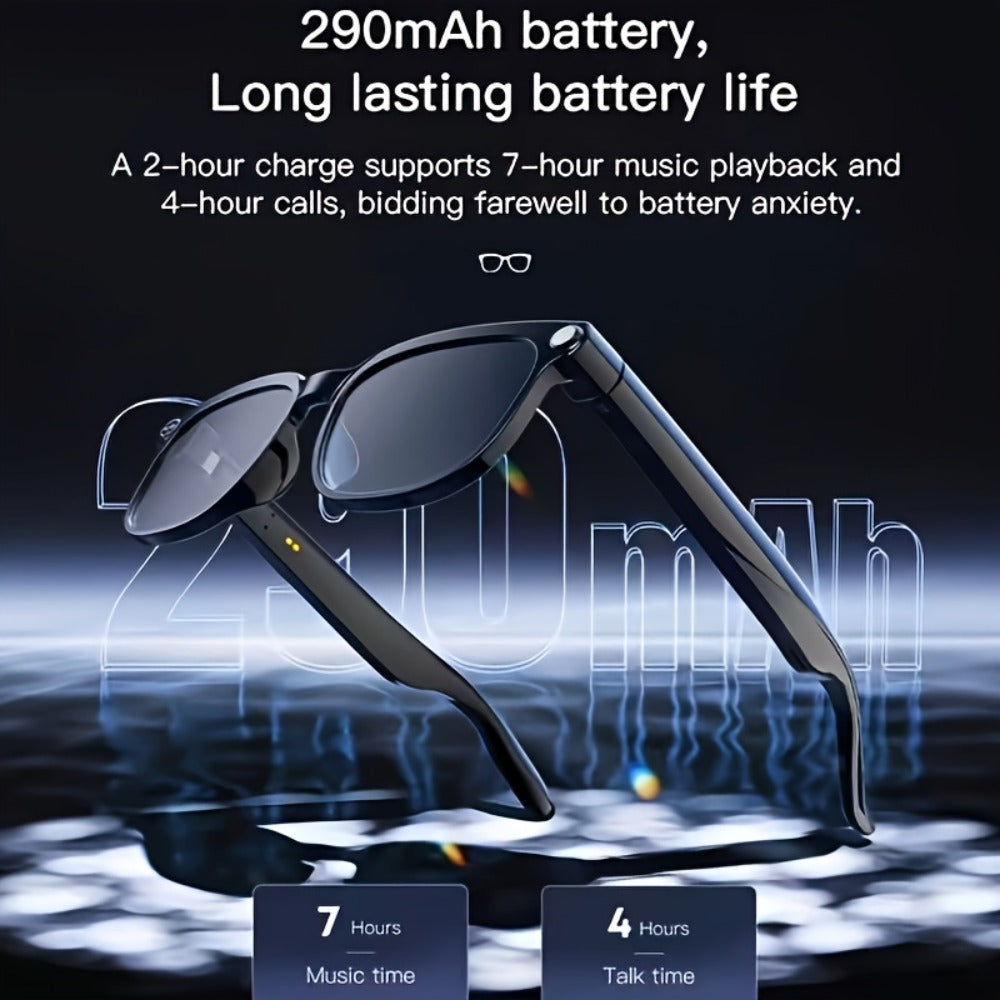 Smart Glasses with Real-Time Translation, Built-In Mic & Speaker, Wireless Bluetooth – Open-Ear Audio, Music & Travel Companion for Tech Lovers