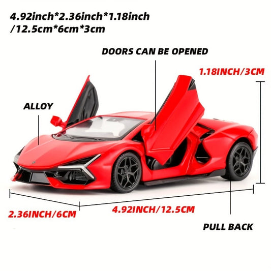 Lamborghini Diecast Car Model, 1:36 Scale Alloy Pullback Supercar with Opening Doors