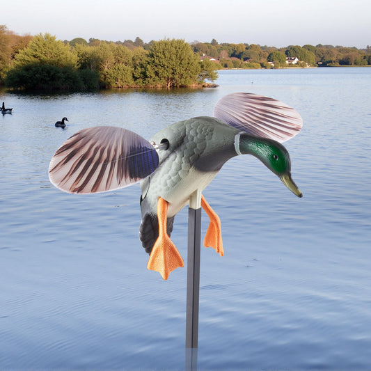 Remote-Control Spinning-Wing Duck Decoy, Gray HDPE with Infrared Remote