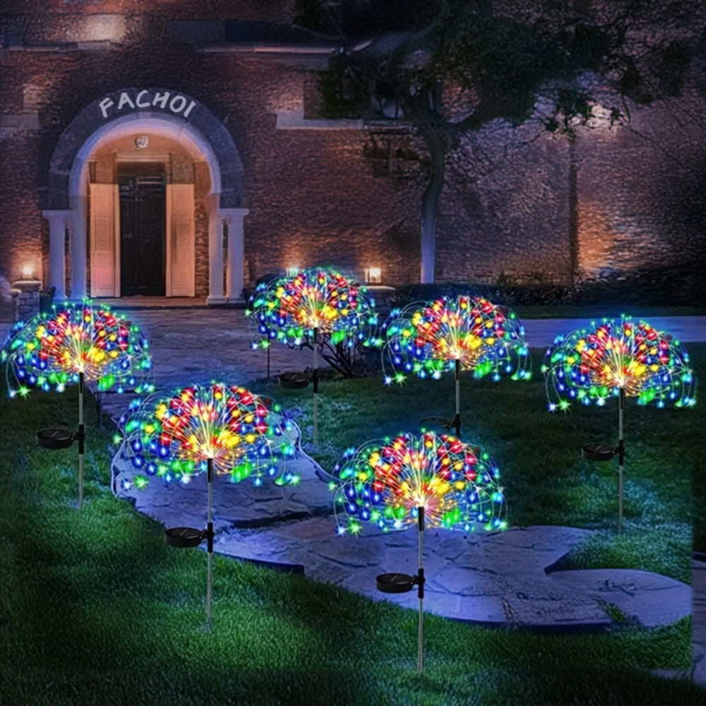 Solar Firework Lights Outdoor Smart Sensor 8 Modes – 90 280 420 520 LED Garden Starburst Lights for Patio Walkway Pathway Party Wedding Warm White Multicolor 1 4 6 8 12 Pack