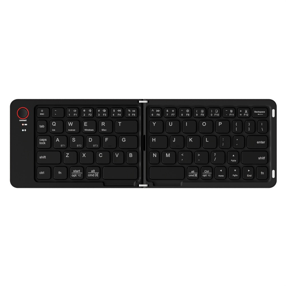 Folding Wireless Keyboard KLZO B023 Dual-Fold Magnetic – Slim Portable Bluetooth Keyboard, Ultra-Long Battery Life, Multi-Device Compatible for iPhone, iPad, Android, Windows, Mac | White, Green, Black