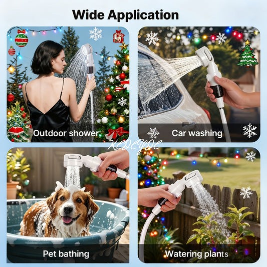 Portable Outdoor Shower Pump, 4-in-1 Set with 3 Speeds and One-Touch Stop