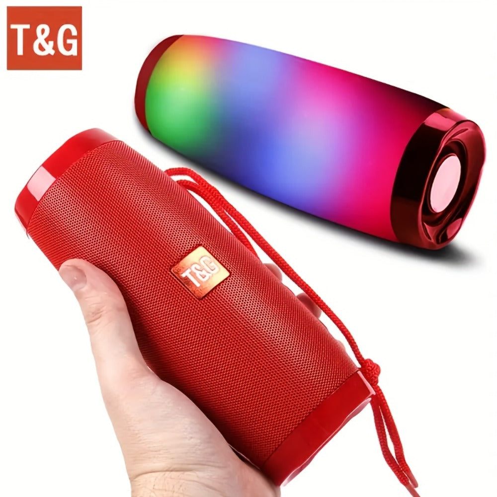 TG157 10W Dual Bluetooth 5.0 Speaker with LED Flash Lights, 5.1 Surround Sound, TF Card AUX USB FM Radio, 1200mAh Rechargeable Compact Wireless Speaker for Outdoor Camping Travel & Home Use