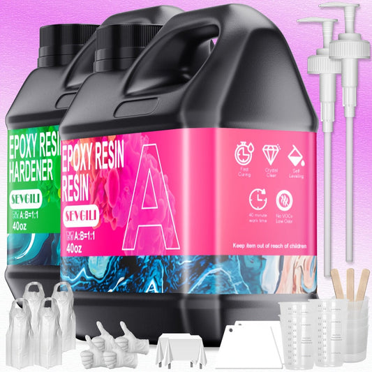 Epoxy Resin Kit for Jewelry Casting & Crafts, Fast-Curing, 32oz or 80oz