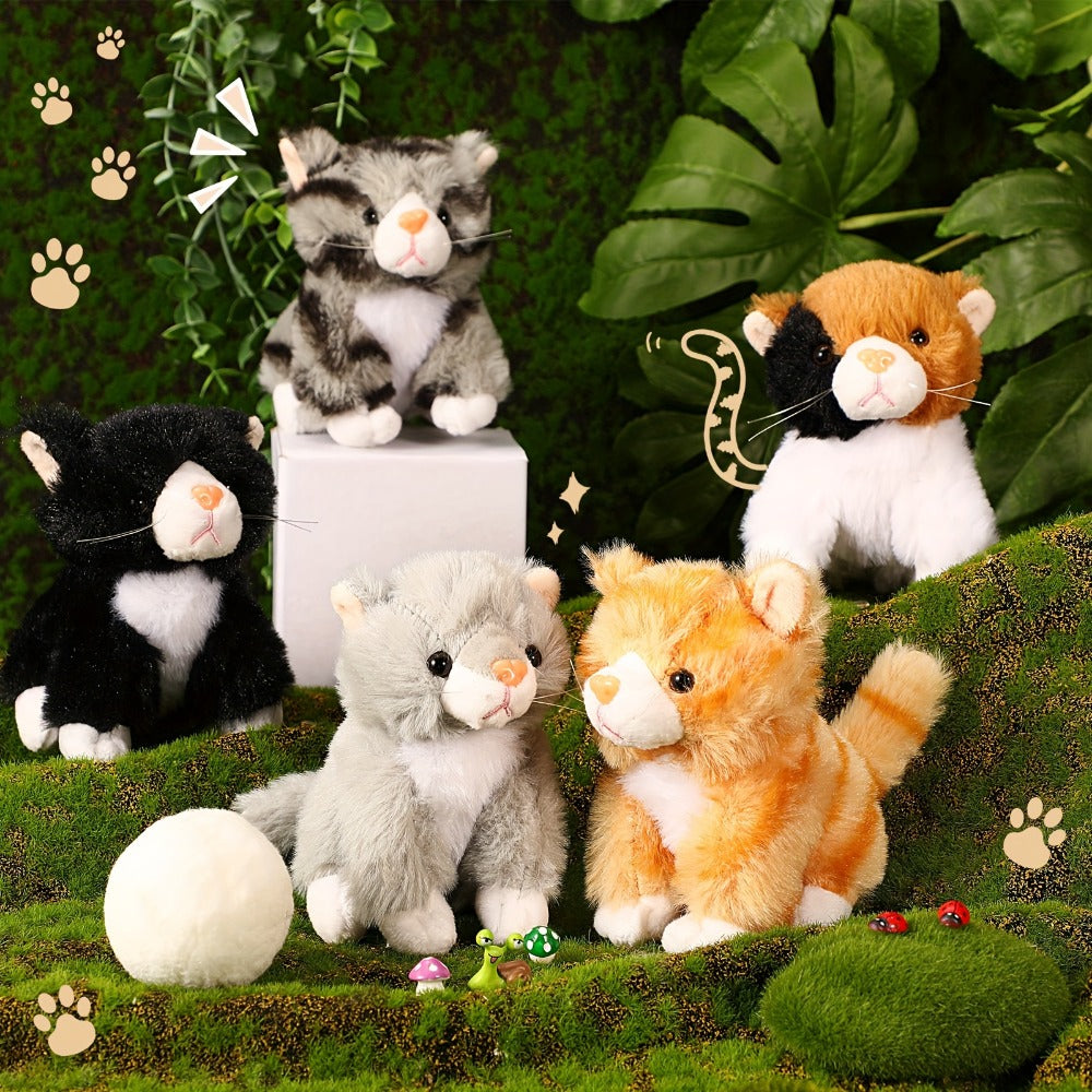 Kitten Stuffed Animal Set, 16-Pack of Assorted 5-Inch Cat Plush Toys