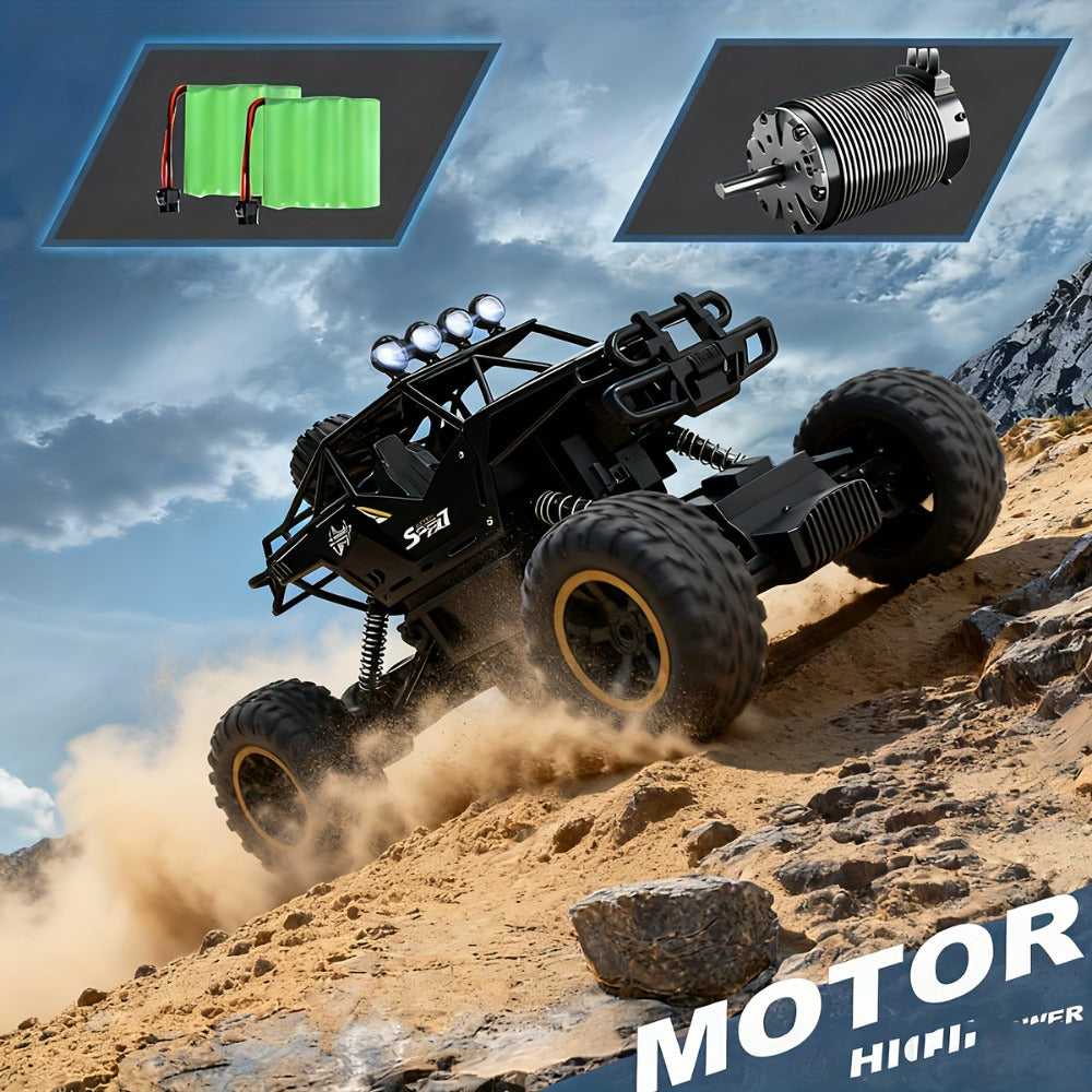 RC Off-Road Truck 4WD All-Terrain Remote Control Car, USB Rechargeable, 2.4GHz, Black or Red