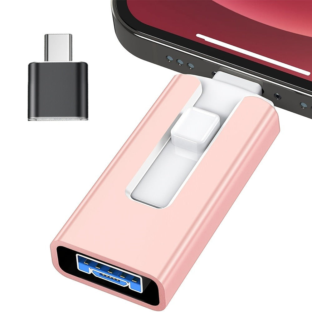 Photo Stick 256GB for iPhone iPad – One-Click Backup USB Flash Drive with Password Protection High-Speed External Memory Stick for iPhone 15 14 13 12 11 Android PC Mac
