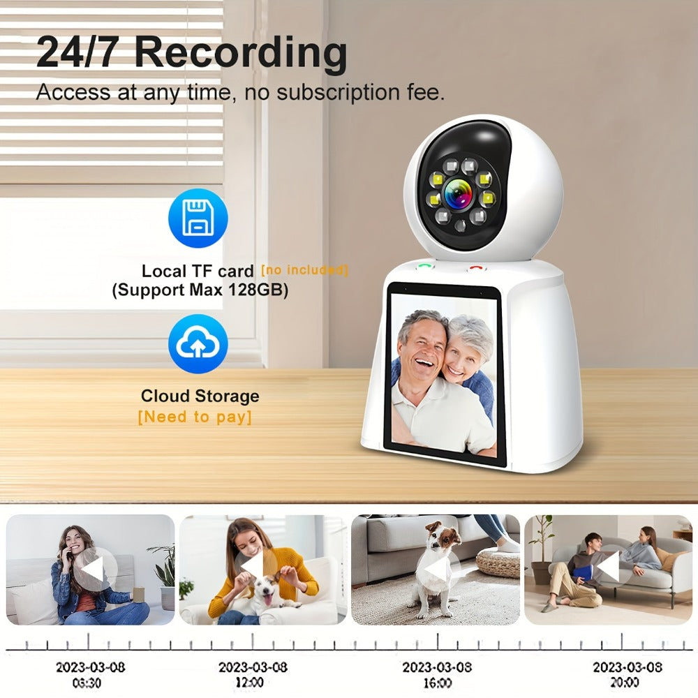 Pet Camera with 3-Inch Screen 1080P WiFi Indoor Home Security Camera for Baby & Kids Monitor, Video Calling, Two-Way Talk, 24/7 Recording & Motion Sensor Detection – Cat Dog Smart Surveillance with Speaker
