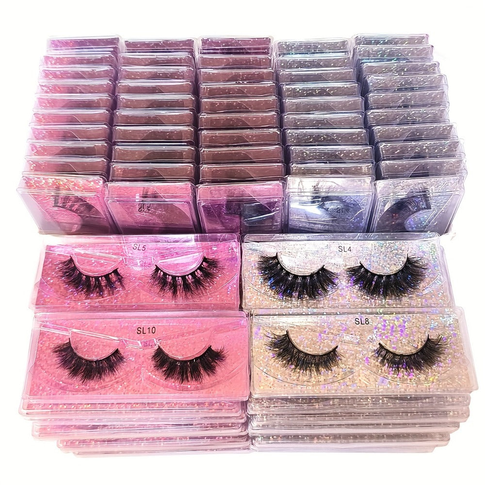 Russian DD Curl False Eyelashes 20 Pairs 5 Mix Styles – Cat Eye Extra Thick Fluffy Natural Reusable Lightweight Lash Multipack for Daily Wear, Parties & Special Occasions