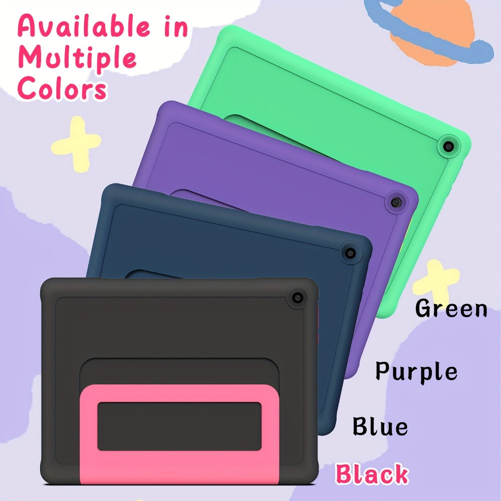 Apolosign Kids Tablet 10 Inch 64GB, Android 15 8-Core 8GB RAM WiFi 6, 1280x800 HD Display 5MP+2MP Camera, Parental Control Educational Shockproof Case, 2025 Model Children Tablet for Ages 3-12 – Black Navy Purple Blue Pink