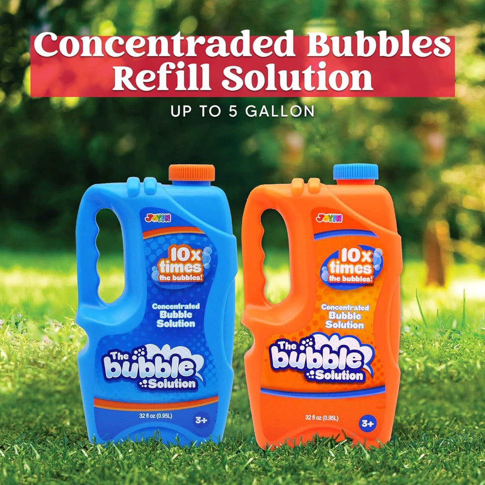 64oz Bubble Solution Refill 2-Pack Concentrate – Makes 5 Gallons, Compatible with Bubble Machines, Wands & Blowers, Non-Toxic Child Safe, Outdoor Party Toy for Birthdays, Easter & Summer Fun