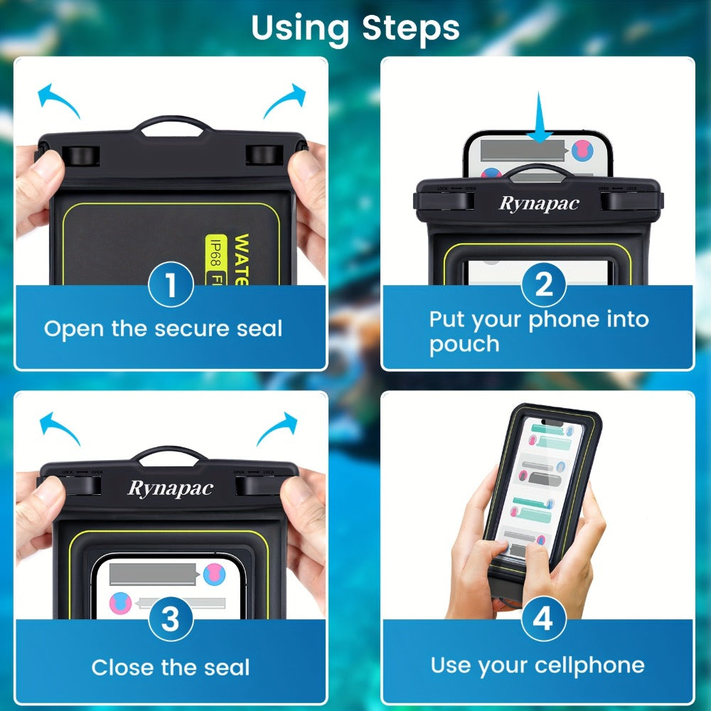 Buoyant Waterproof Phone Dry Bag 2 Pack for iPhone 16 15 14 13 12 11 Pro Max Samsung Galaxy – Float Pouch Beach Pool Water Park Kayaking Universal Fit