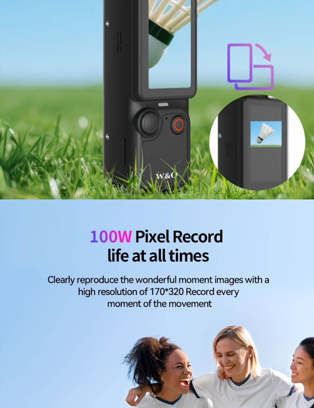 UHD Pocket Camera with 180° Rotating 1.9" Screen, 2000mAh Battery, Webcam Function, USB-C Charging, 32GB Memory Card Included, Mini Compact Camera for Outdoor Sports Cycling Travel Vlogging