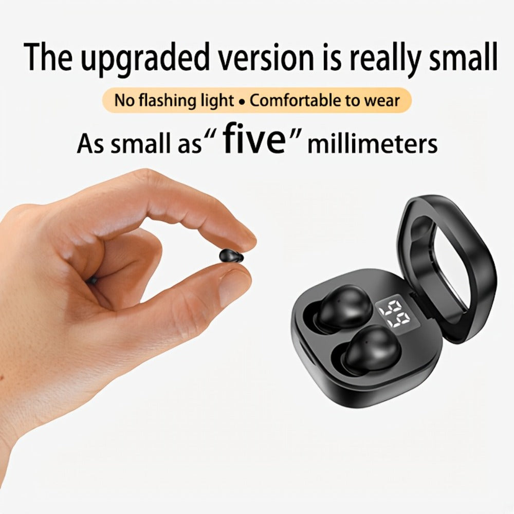 Mini Wireless Earbuds with Charging Case, Ultra-Long Battery Life, Universal Phone Control, Compact True Wireless Earphones Compatible with iOS & Android, Lightweight In-Ear Headphones for Music Calls Travel Work