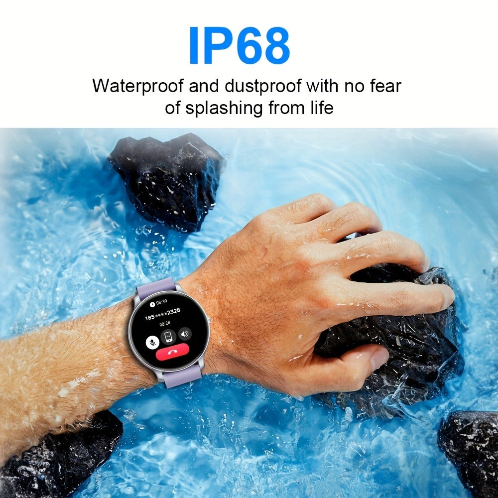 IP68 Waterproof Smartwatch 1.46" HD – 100+ Sport Modes, Wireless Calling, Music Control, Remote Camera, Sedentary Reminder – Unisex Fitness Tracker Black Silver Blue Pink