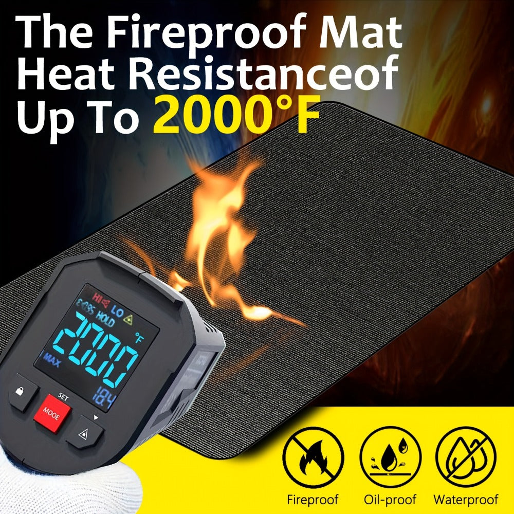 Grill Mat Fire Resistant BBQ Pad – Oversized Under Grill Mat 2000°F Heat Resistant, Waterproof Oil-Resistant Deck Protector for Outdoor Grilling, Fireplace & Fire Pit – 60x48, 72x39, 76x51 Inches