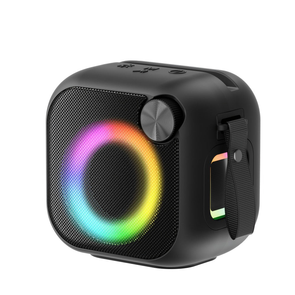 RGB Bluetooth Speaker with Music Visualizer, Portable Wireless Speaker with Color-Changing LED Lights for Gaming & Parties, USB/TF/AUX/Type-C, Compatible with PC Smartphone Tablet TV