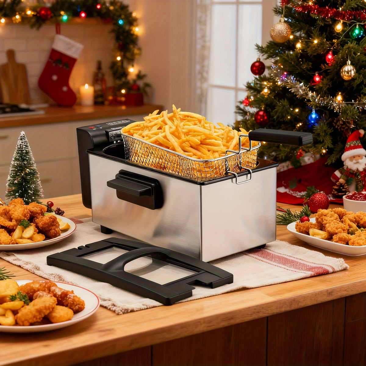 Deep Fryer 1500W Electric – Non-Stick Stainless Steel Frying Pot with Adjustable Temperature Control & Frying Basket, 1.5L / 2.5L / 3L / 5L / 6L Capacity for Home Kitchen