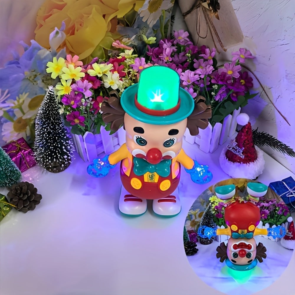 Dancing Clown Toy Doll with Light & Music, Swinging Fidget Toy for Kids Boys & Girls, Funny Weird Halloween Decoration, Christmas Birthday Gift for Children Ages 3+