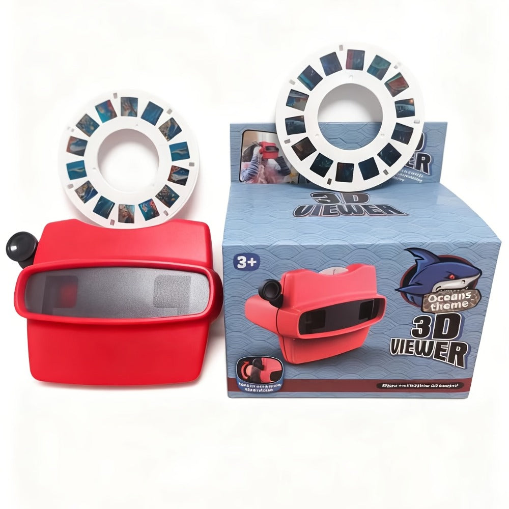 3D Slide Viewer Toy for Kids Ages 3+ – Screen-Free Sideshow Projector with Space Ocean Animals Dinosaurs Slides, Educational Viewing Toy for Boys Girls, Single & Bundle Sets Gift for Toddlers Children