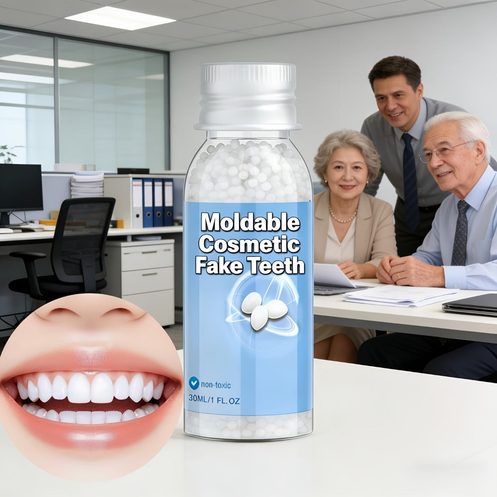Moldable Fake Teeth Kit for Adults & Seniors – Temporary Dental Veneers Missing Tooth Filling Repair Snap On Teeth Natural-Looking Smile Makeover Halloween Christmas Unisex