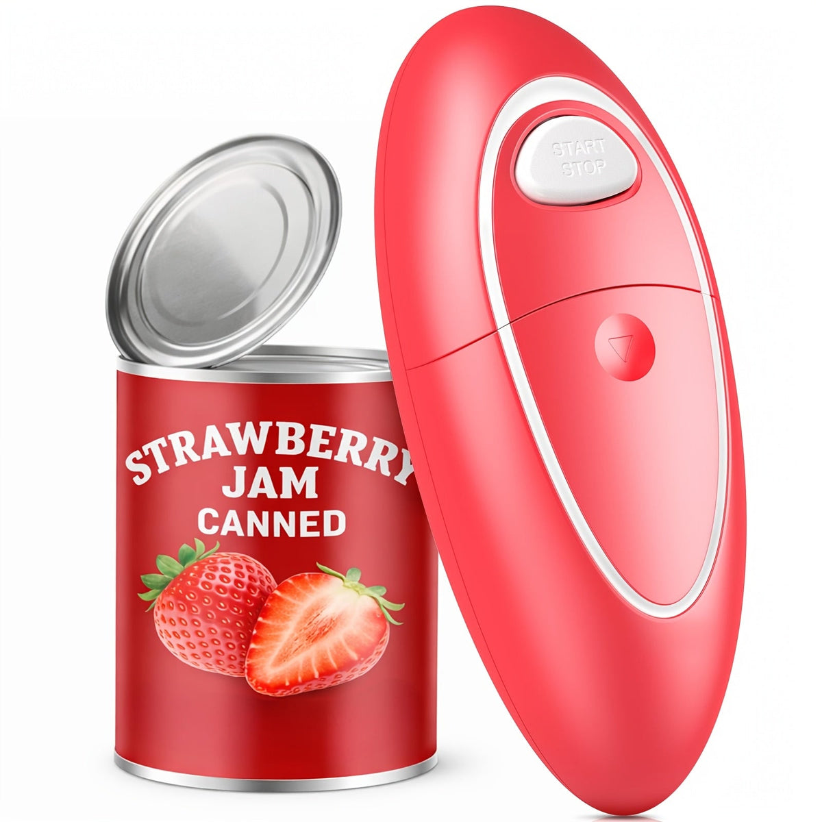 Electric Can Opener One Touch Automatic – Smooth Edge Safety Cut, Hands-Free Operation, Portable Cordless Design for Kitchen & Outdoor, Easy for Seniors & Arthritis Sufferers