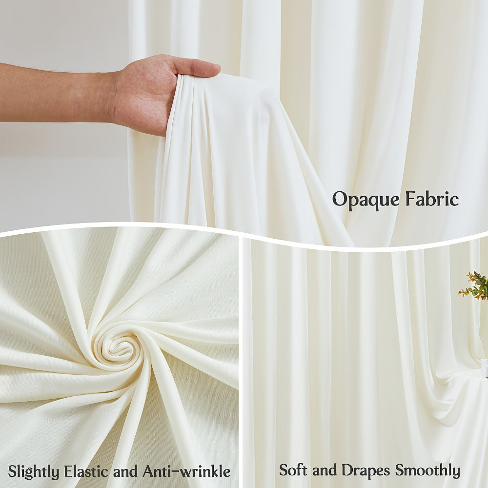 4-Pack 5x10ft Elegant Spandex Photography Backdrop | Wear-Resistant, Wrinkle-Free, Soft & Opaque Party Decoration Banners for Weddings, Birthdays, Stages, Exhibitions & Events