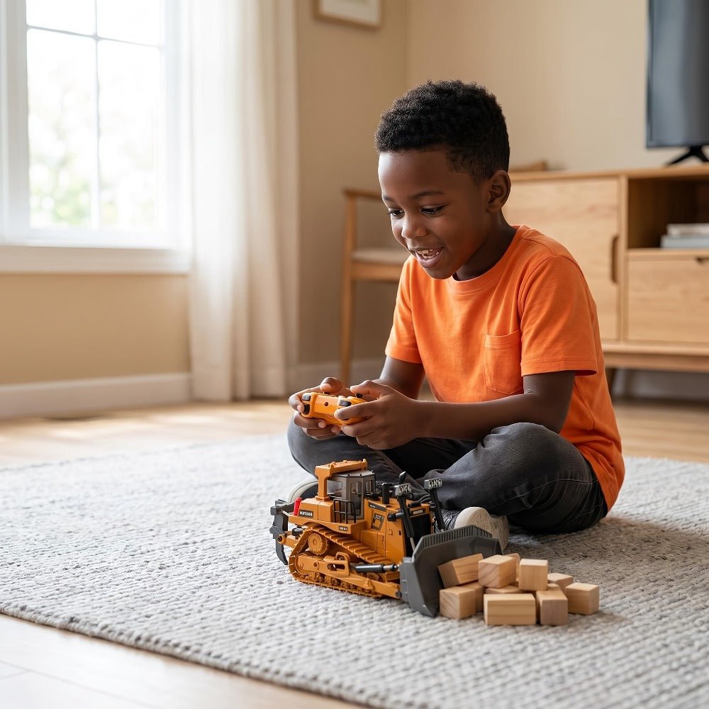 11-Channel RC Construction Vehicle Set, 2-in-1 to 4-in-1 Options