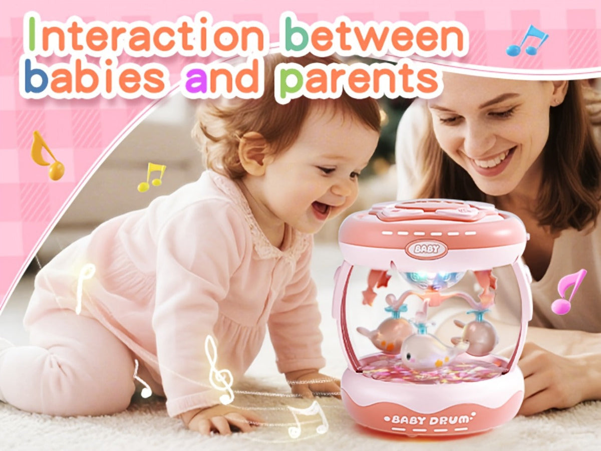 Baby Rotating Projector Music Toy 3 Months+ – Interactive Animal Sounds & Lights, Multi-Functional Sensory Learning Toy for Infants, Party Music & Motor Skills Development Gift for Boys & Girls