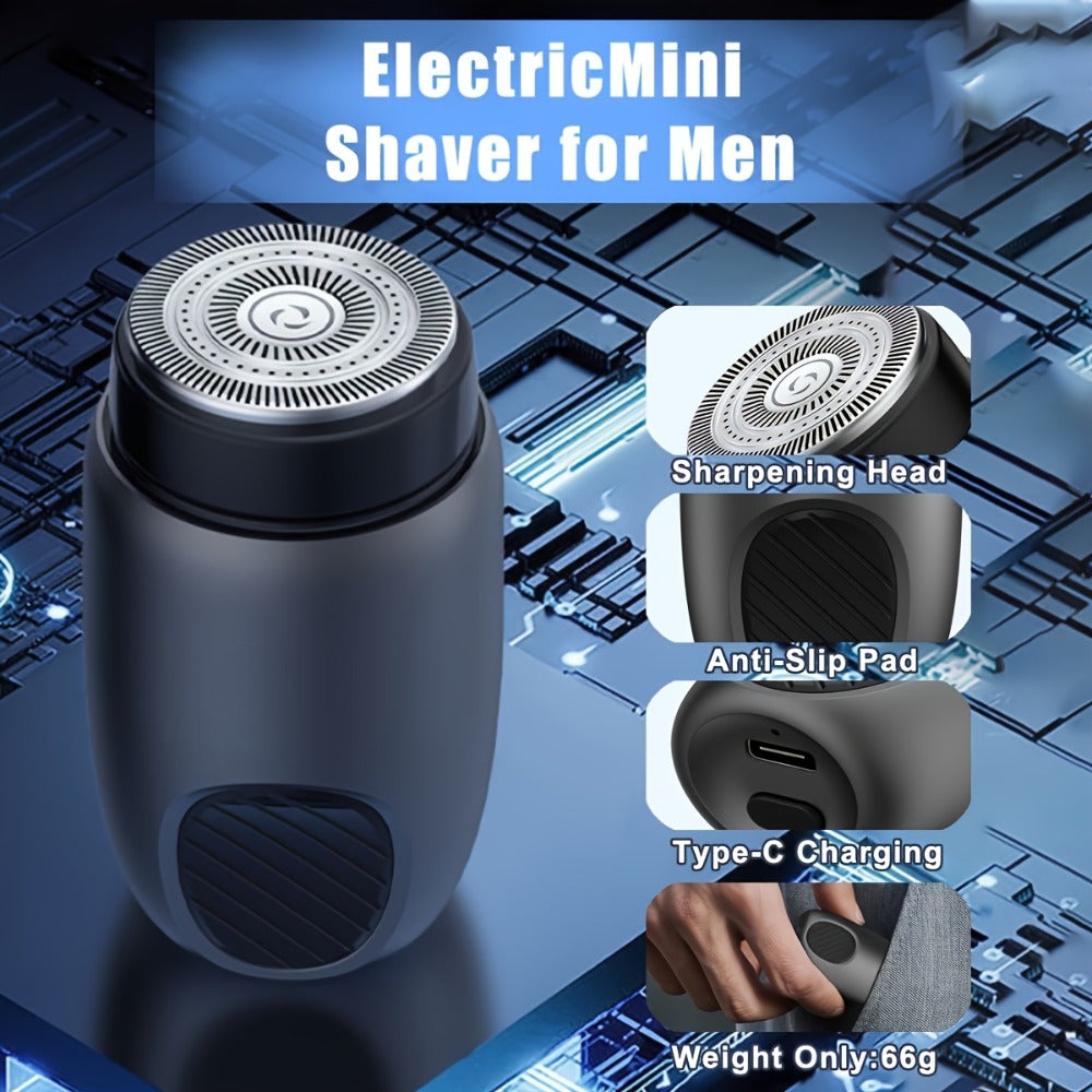 Mini Electric Shaver USB Rechargeable Portable Pocket Size Travel Razor 1200mAh Battery Cordless Face Shaver for Men & Women Gift Purple Black Gray Green