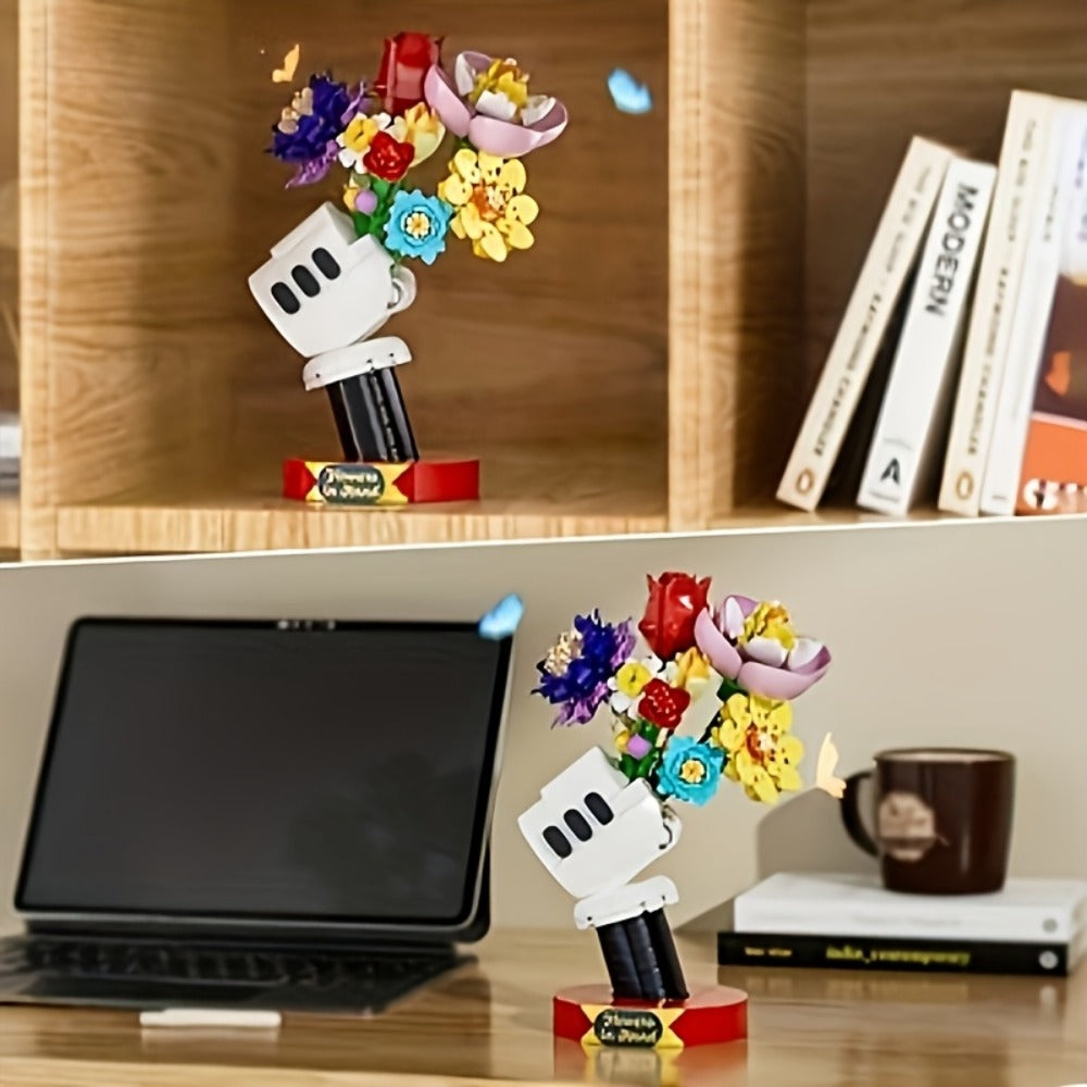 DIY Flower Bouquet Building Set with Display Stand, Multicolor