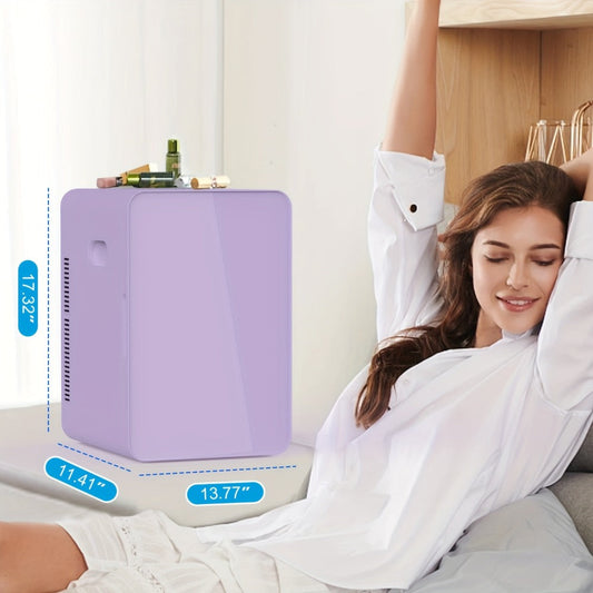 Mini Fridge with Glass Door, AC/DC Cooler and Warmer in Four Colors