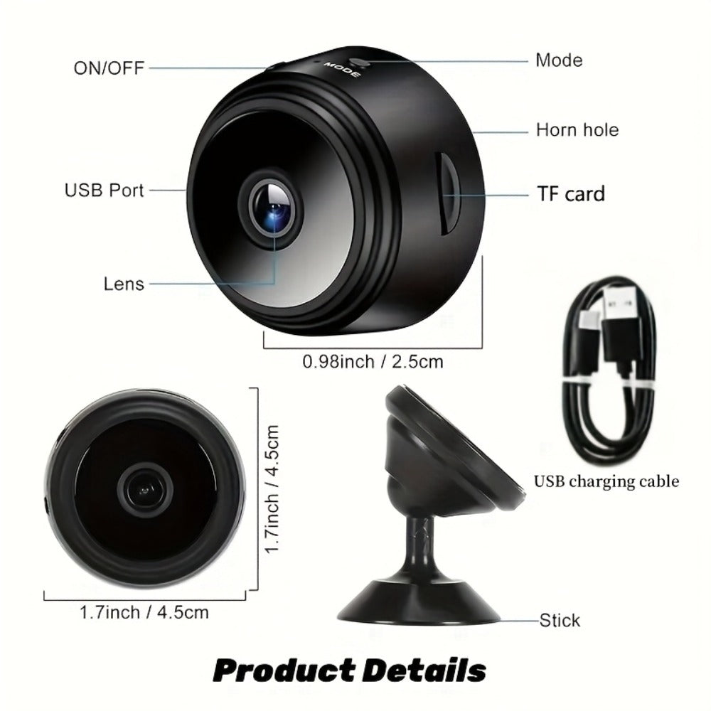 1080P Mini WiFi Security Camera 4 Pack with Night Vision & Motion Detection – 150° Rotation, Wide Angle, Indoor Compact Wireless Camera, Baby Pet Monitor, Cloud & SD Storage