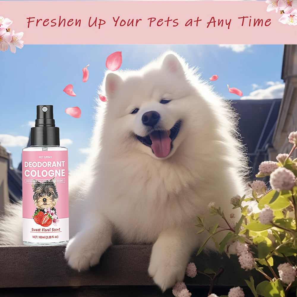 Dog Cologne Deodorant Spray – Floral Sweet Scent with Vanilla, Raspberry & White Peony | All Breed Pet Perfume, Long-Lasting Odor Control, 4.2oz