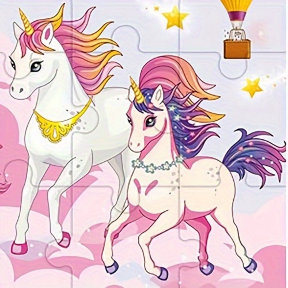 3-in-1 Magnetic Puzzle Book, Unicorn, Mermaid & Princess Themes