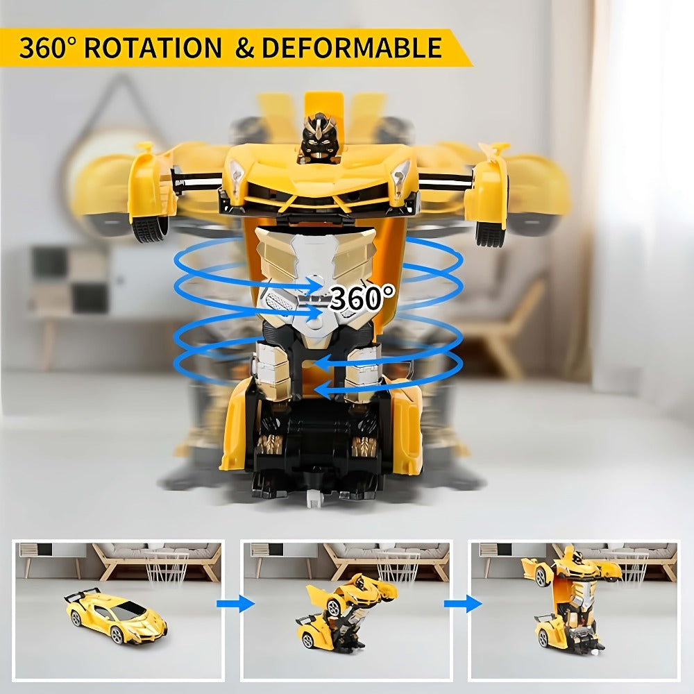 Transforming RC Robot Car, 2.4GHz One-Button Stunt Toy