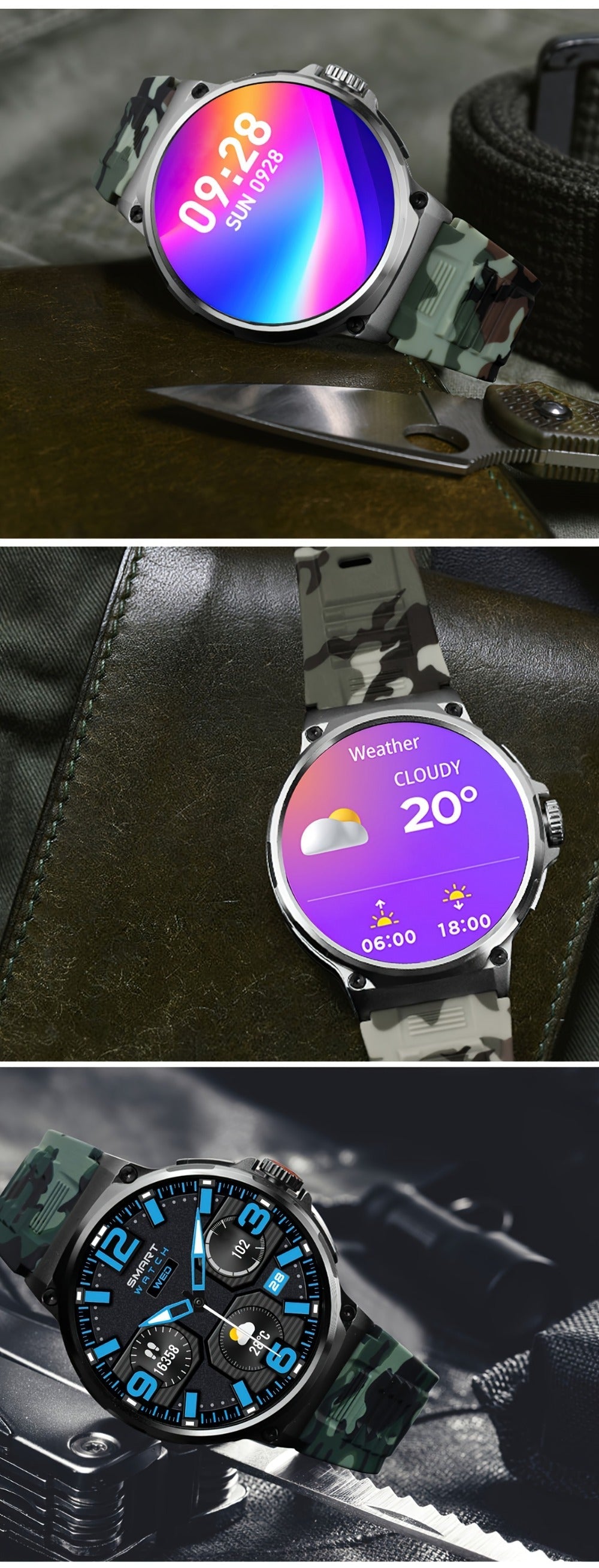 710mAh Long Battery Outdoor Sports Smartwatch for Men – 360x360 HD Screen Wireless Calling High-Quality Speaker Music Control Sports Tracking Sleep Monitor Dynamic Dial Silver Black Gift