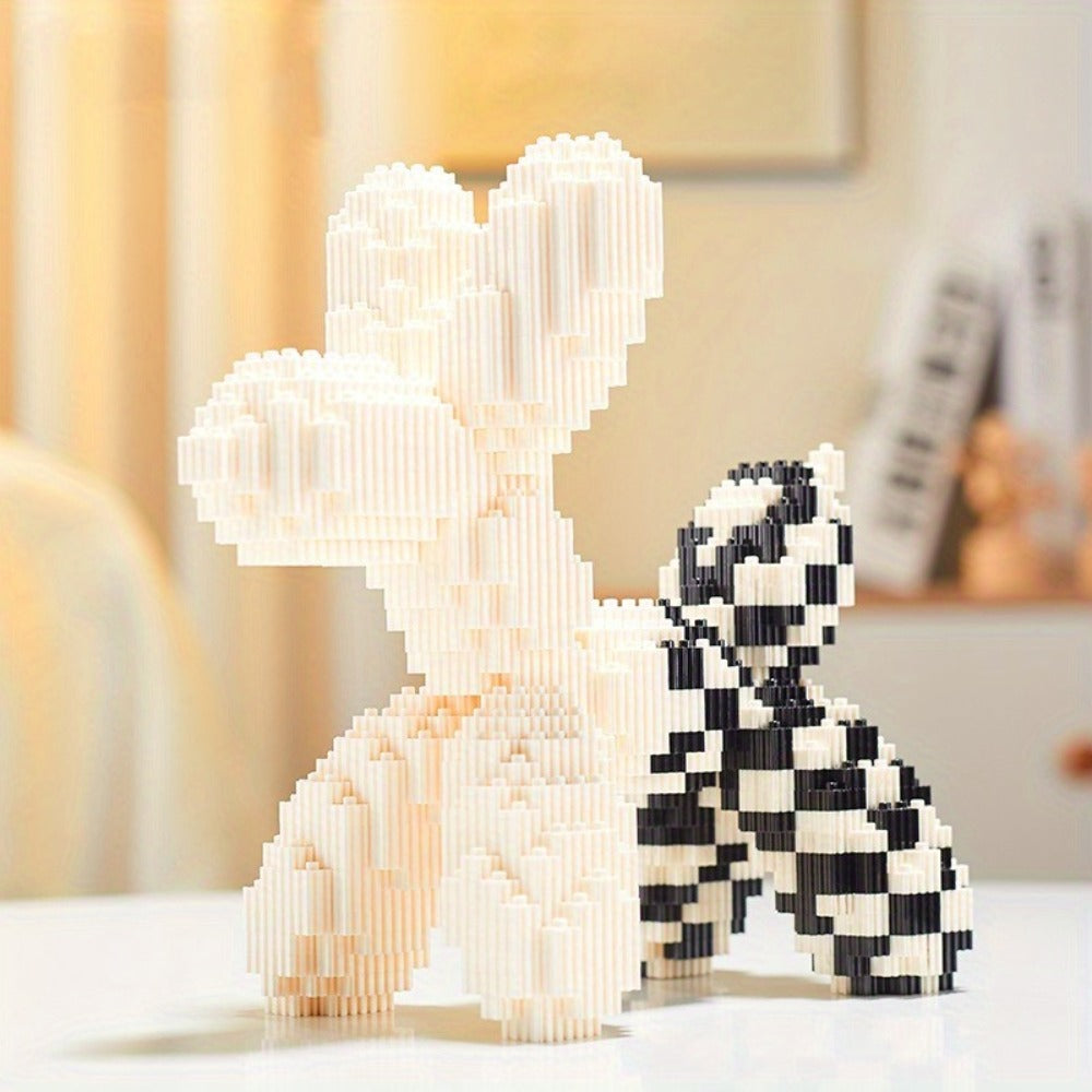 Balloon Dog Building Blocks Set, Pop Art Brick Sculpture Display Model, 5 Color Options